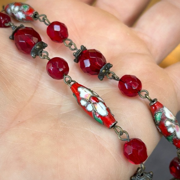 Vintage Cloisonné beaded necklace - Picture 6 of 7